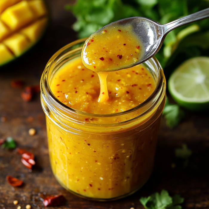 Sweet and Spicy Mango Salad Dressing 3 inesboulila A small glass jar of Sweet and Spicy Mango Salad Dr 2270d8ef 88f1 498c 90ee f34464d7d803