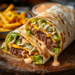 Homemade Burger Wraps with Creamy Special Sauce 3 inesboulila A soft flour tortilla wrapped around juicy seasoned a2ef3395 f8ac 4ebc b05a de2f8312abe4