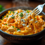 Buffalo Chicken Pasta Recipe Made in Minutes with Minimal Effort 5 inesboulila A steaming bowl of Buffalo Chicken Pasta coated in 8d5e4060 81b0 4874 96d2 326cb82a3874