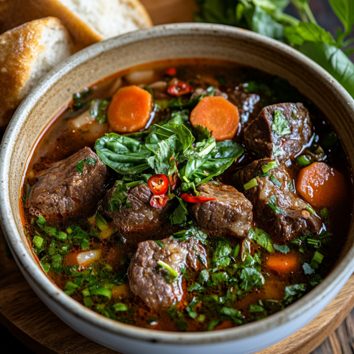 Tender Beef Bò Kho Recipe with Vietnamese Spices 3 inesboulila A steaming bowl of Vietnamese Bo Kho a rich and aro d8218502 3e28 4701 b945 fb767a2e257a