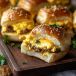 Easy Cheesy Sausage Egg Breakfast Sliders Recipe 3 inesboulila A tray of warm golden brown breakfast sliders each 9836c40c e26d 4c3b b3fa a2835947a24b