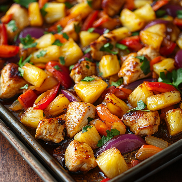 30-Minute Hawaiian Chicken Sheet Pan Dinner 2 inesboulila A vibrant Hawaiian chicken sheet pan dinner featuri 2c0ce9a7 4909 4434 8d64 e9bbe4ee12a6