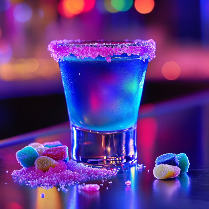 Pixie Stick Shot Recipe: A Fun and Colorful Party Drink 3 inesboulila A vibrant Pixie Stick Shot served in a sleek shot g 512614e8 a85e 4d3d bbbb f55c17fb526a