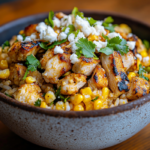 Street Corn Chicken Rice Bowl 5 inesboulila A vibrant Street Corn Chicken Rice Bowl served in a 5cddcce4 504d 4222 a694 0a9888b61e95