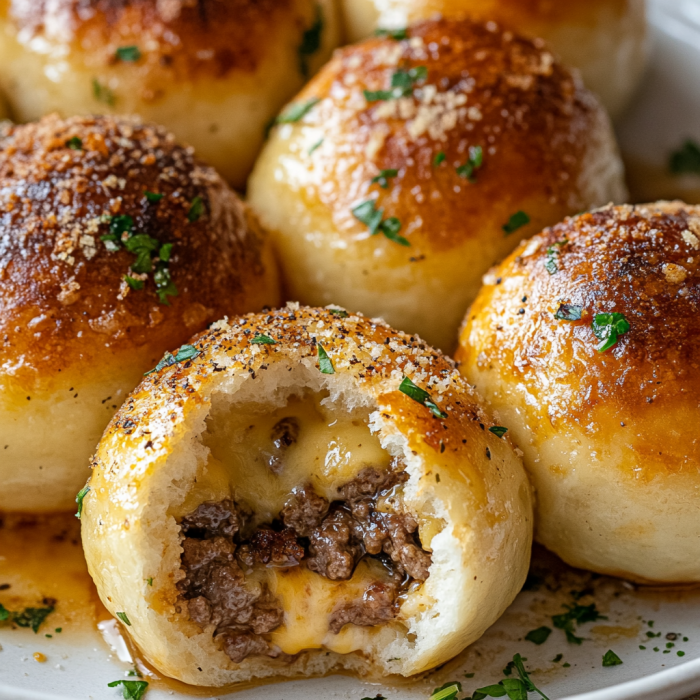 Garlic Parmesan Cheeseburger Bombs: Simple and Delicious! 3 inesboulila Garlic Parmesan cheeseburger bombs golden and crisp 1aa1c1ba 644f 428e ba5e c0cdc38a2cfa