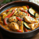 Bell Pepper and Zucchini Creamy Chicken: Delicious and Quick to Prepare! 5 inesboulila Tender chicken pieces simmered in a rich creamy sau 651d4334 98eb 4339 b257 a0bd2a972392
