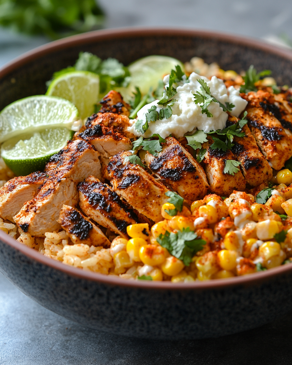 inesboulila A flavorful street corn chicken rice bowl featuring a0d22732 9671 4e8a b094 f5ebb572b8ee