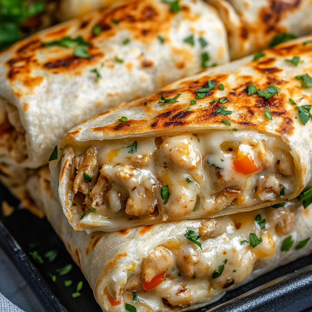 meeed7701 Cheesy Garlic Chicken Wraps mouthwatering view showin 79b55a72 5c33 48ae 97fd 8ead048d6d2a