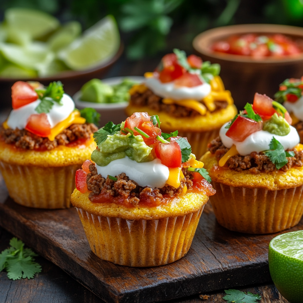 inesboulila A batch of freshly baked taco cupcakes golden cornb 5fe170f7 e58f 44f9 bd22 cb4b63fe342a