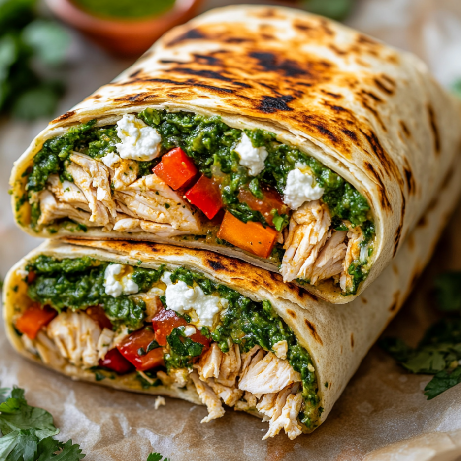 inesboulila A freshly made chicken wrap sliced in half to revea b5df6512 5d2a 46a6 a3d0 0d98ef97624e