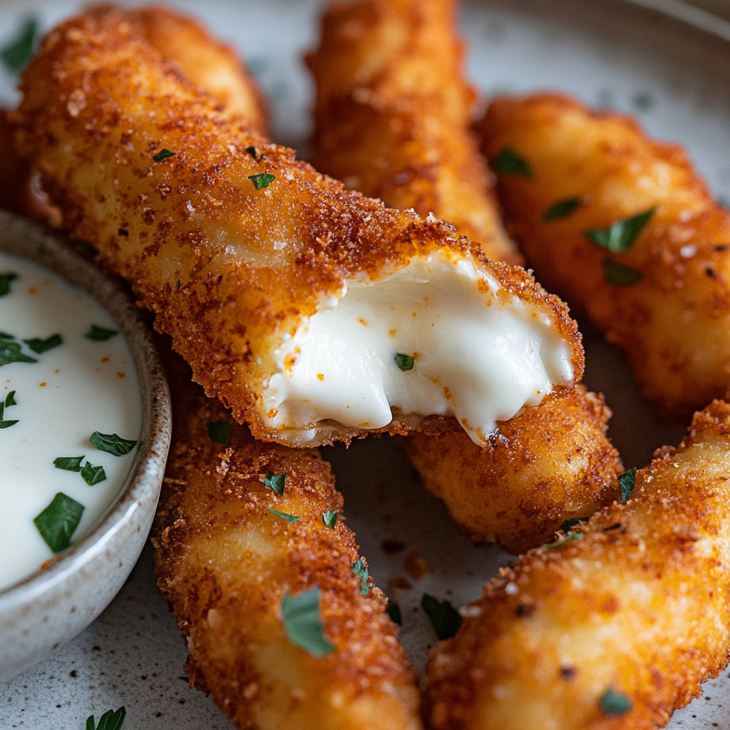 inesboulila A plate of crispy golden brown mozzarella sticks co c30116cc 8841 4149 91e1 a1b295877dbf