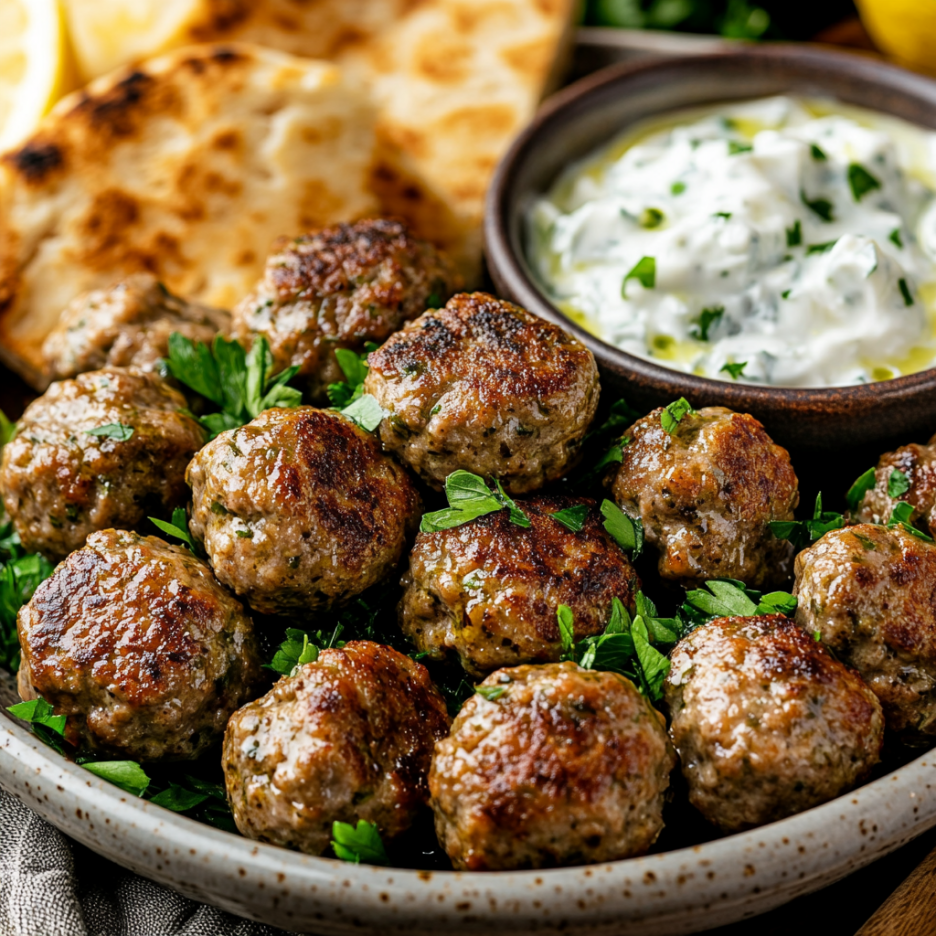 inesboulila A plate of golden brown Greek meatballs perfectly s 1afbc1d5 1c14 411d be6a 3d5c74853f0f