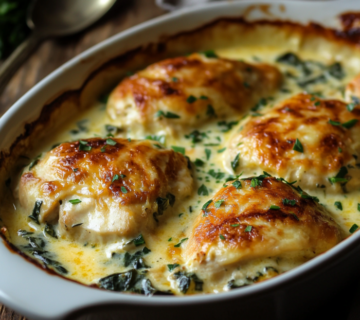 inesboulila A baking dish filled with Creamy Spinach Chicken Ba 87e36385 a9a7 4fe4 b8ef ad7ffeb3578c