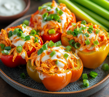 inesboulila A beautifully plated dish of buffalo chicken stuffe 91e0e307 e7e5 4855 a2a0 cf1382bbccfe