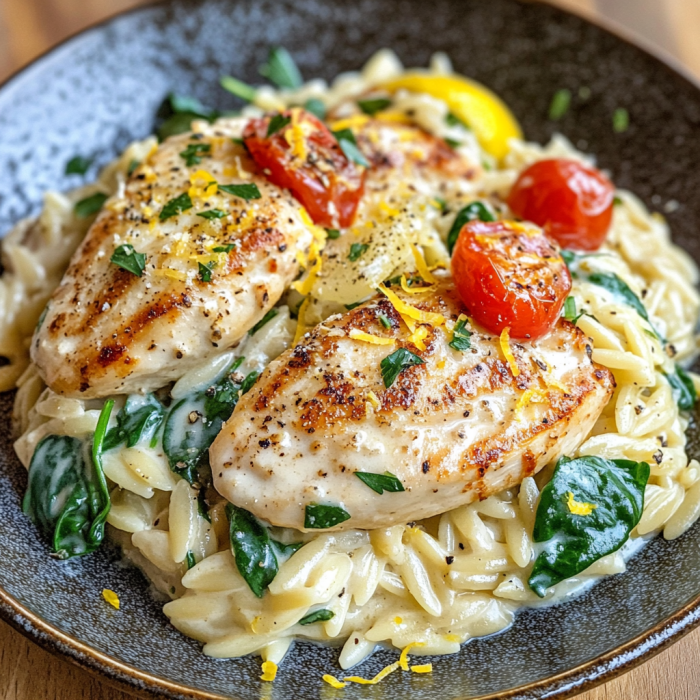 inesboulila A beautifully plated dish of creamy lemon chicken o 1a2ba526 7409 43a3 b5bb 11913fc3f411