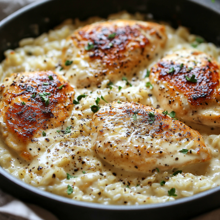 inesboulila A beautifully plated dish of one pan creamy Parmesa 2b132e40 1e64 4dbd 837e 64990c451c98