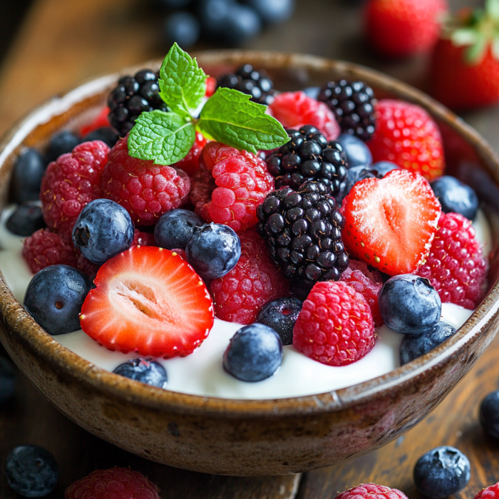 inesboulila A beautifully plated summer berry salad in a rustic c59909b7 53f7 4fcf 81bd 2665db5c888e