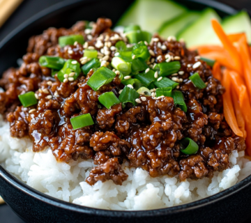 inesboulila A bowl of Korean ground beef glistening with a savo 1c69d30e f658 40b9 aaa2 b13672a5d628