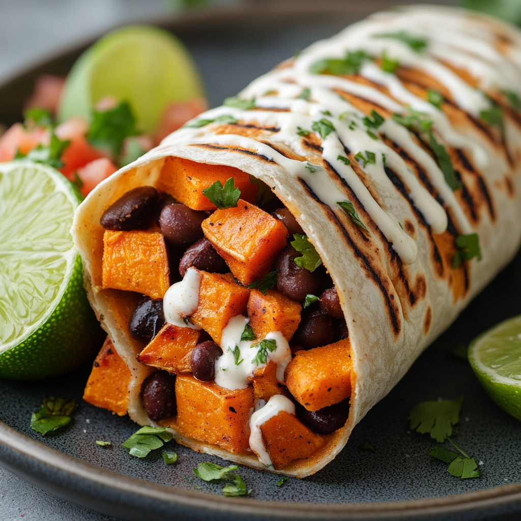 inesboulila A freshly made sweet potato burrito cut in half to 70af6539 9819 4223 84a7 838d60c8c05c