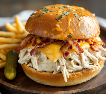 inesboulila A hearty Crock Pot Ranch Chicken Sandwich served on 0d4f070a 8238 44fe 97c3 bba474489c6a