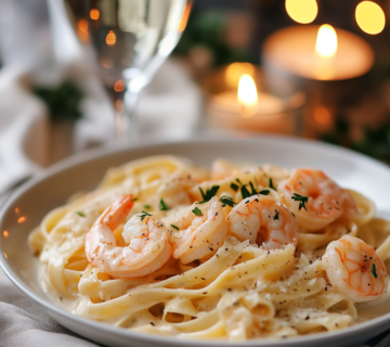 inesboulila A plate of Romantic Shrimp Pasta featuring tender s b4a6f4ac cbac 49f2 ae1a d7a7e9d13f6a
