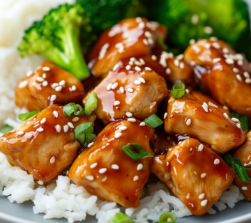 inesboulila A plate of honey garlic chicken featuring tender go 5fbb5e6d 3f5d 4f09 a660 a0ea249e56e3