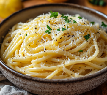 inesboulila A steaming bowl of One Pot Lemon Garlic Parmesan Pa 83eeb6a2 4728 4e3a a5de 864865d15a8b