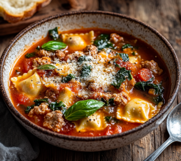 inesboulila A steaming bowl of hearty one pot ravioli soup feat 8ff3ea3f bf54 4657 83a0 b48188c236b9
