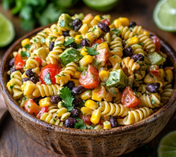 inesboulila A vibrant bowl of Mexican Pasta Salad featuring spi ffb5ef08 a5e2 4ab2 9bec 9dea9cb8ba0a